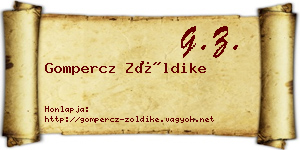 Gompercz Zöldike névjegykártya